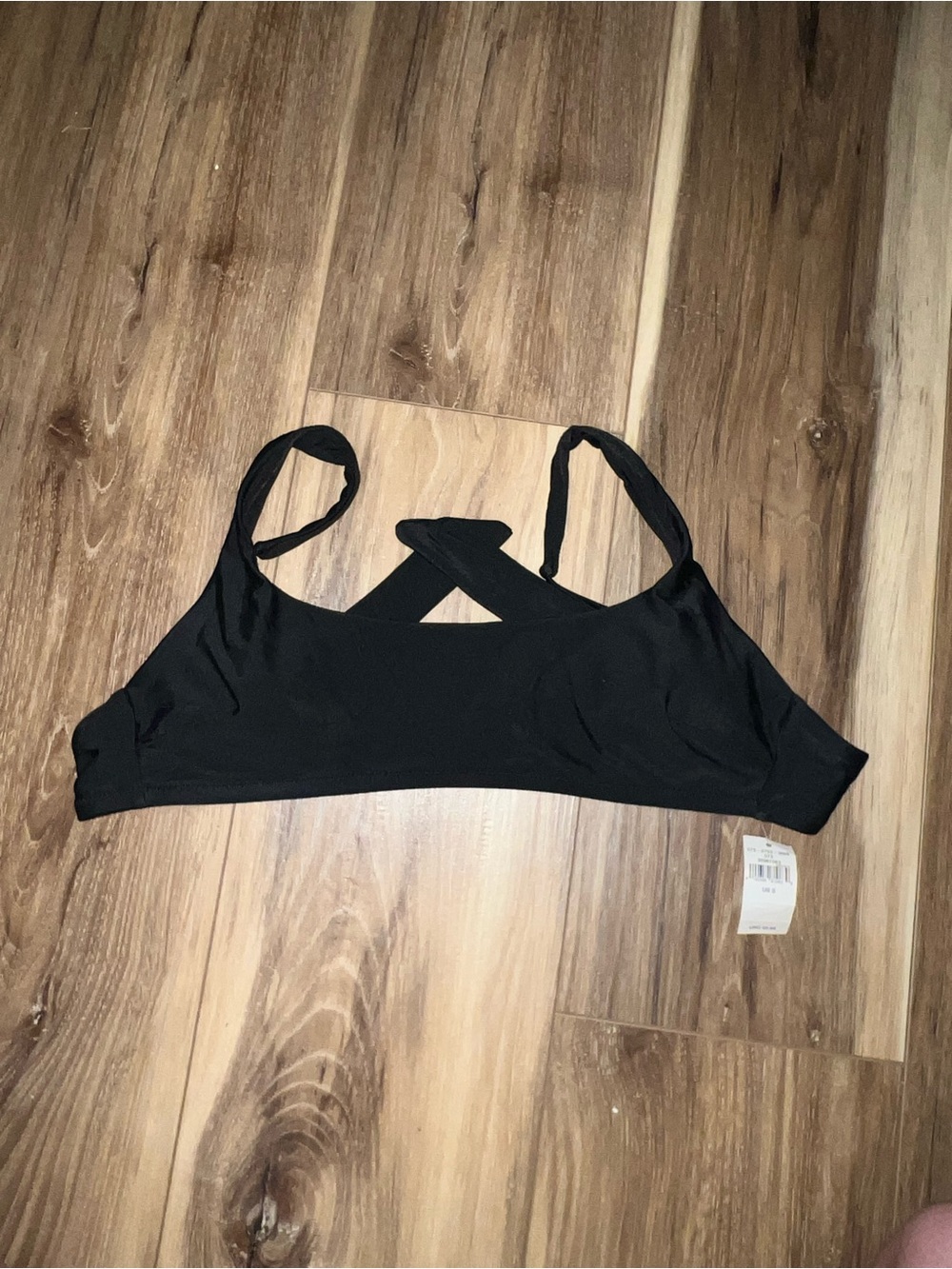 aerie Black Swim Bikini Top with tie Back